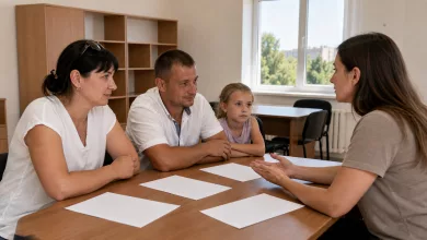 Родина консультується щодо реєстрації на грошову допомогу в Апостоловому