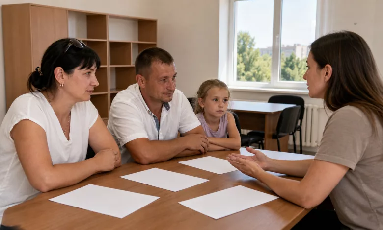 Родина консультується щодо реєстрації на грошову допомогу в Апостоловому