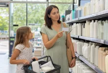 Родина обирає засоби гігієни за гуманітарним ваучером